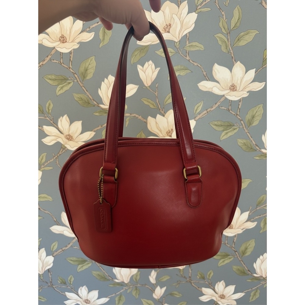 Vintage 1996 Coach Pelham 9958 Red Leather Satchel Made in USA